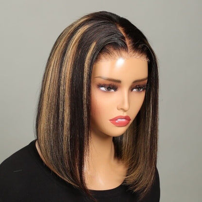 Human Hair Wig Wigs Glueless Women Wear & Go Lace Front Short Wig UK