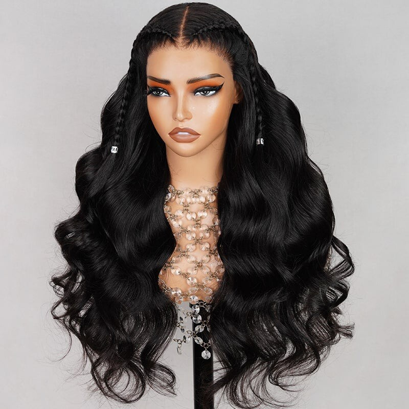 Human Hair Wigs Glueless Pre Styled Wear Go Lace Front Wavy Wig Women