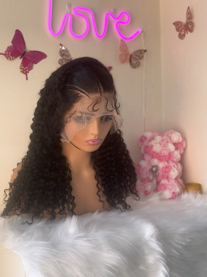 Human Hair Wigs Ready To Wear Glueless Pre Styled Lace Front Curly Wig