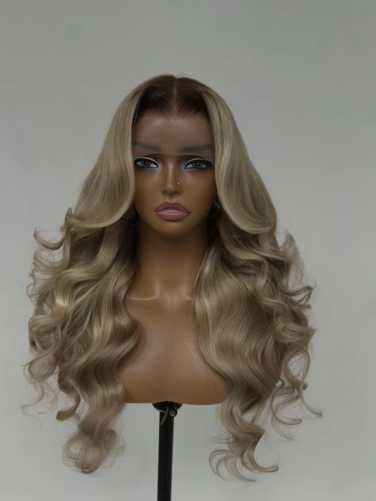 Pre Styled Bouncy Wavy Human Hair Glueless 250% Full  Density Wig 