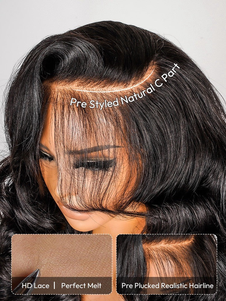 Pre Styled Side Part Loose Wave Glueless Layered Cut Wear And Go Human Hair Wig