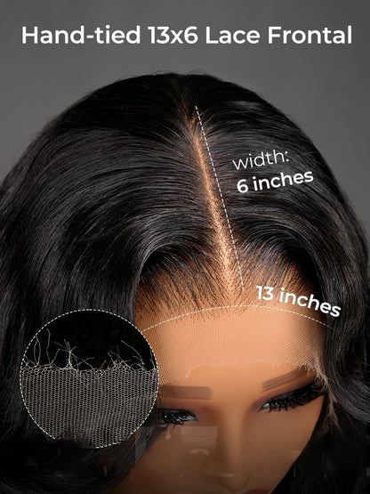 Super Long 50inch 300% Density Natural Black 13x6 HD Lace Front Wig Human Hair