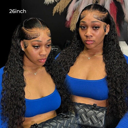 Women Human Hair Wigs Glueless Pre Cut Lace Front Pre Styled Wear Go Curly Wig