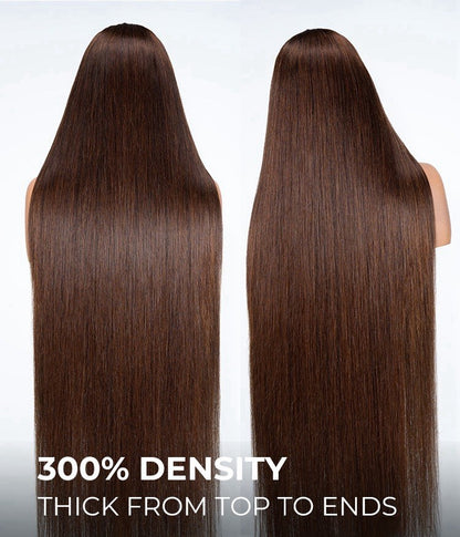 Super Long 50inch 300% Density Chocolate Brown 13x6 HD Lace Front Wig Human Hair