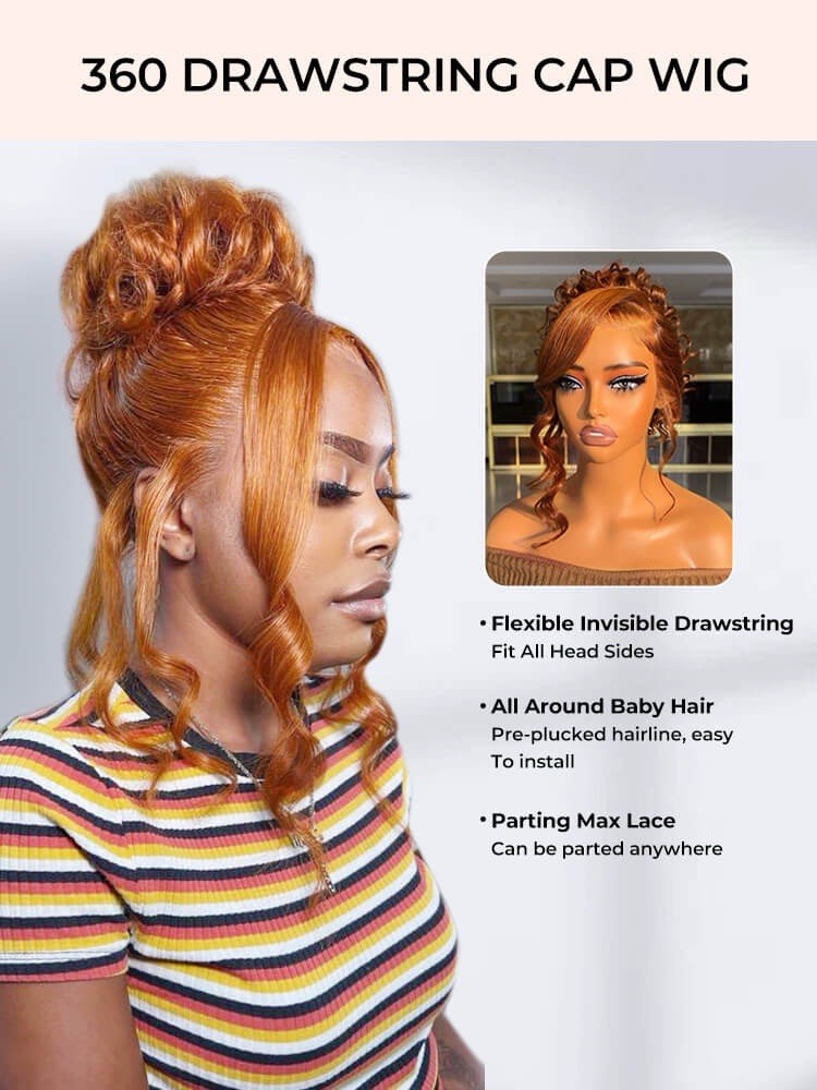 Glueless Ready To Wear 360 Lace Front Human Hair Wigs  Pre Styled Wig