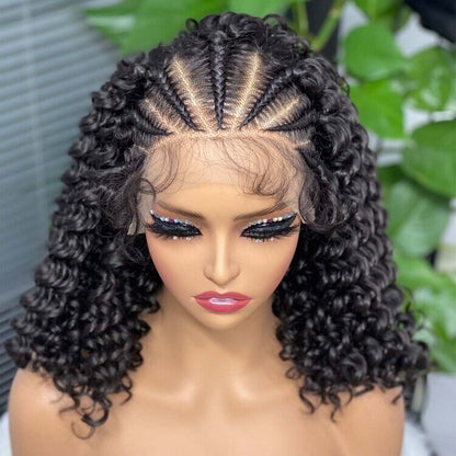 Women Human Hair Wigs Glueless Full Lace Front Curly Short Long Wig UK Braided