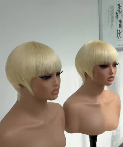 Human Hair Wig Wigs Women Wear & Go Pixie Lace Front Short Wig