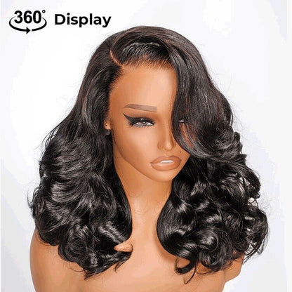 Human Hair Wigs Glueless Ready To Wear Lace Front Layered Double Drawn Body Wave