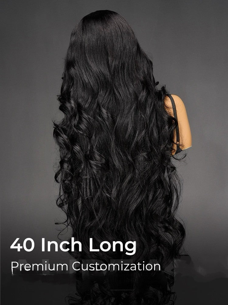 50inch Voluminous Layered Cut Ocean Wave HD Lace Wig Super Long Human Hair 300%