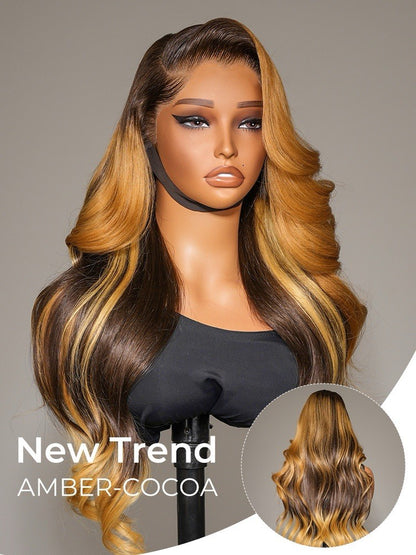 Highlights Body Wave Amber Cocoa M Hairline With Widow's Peak 13x6 Lace Wig