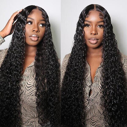 Human Hair Wigs Wig Glueless Wear And Go Women Lace Front Curly Long UK Natural