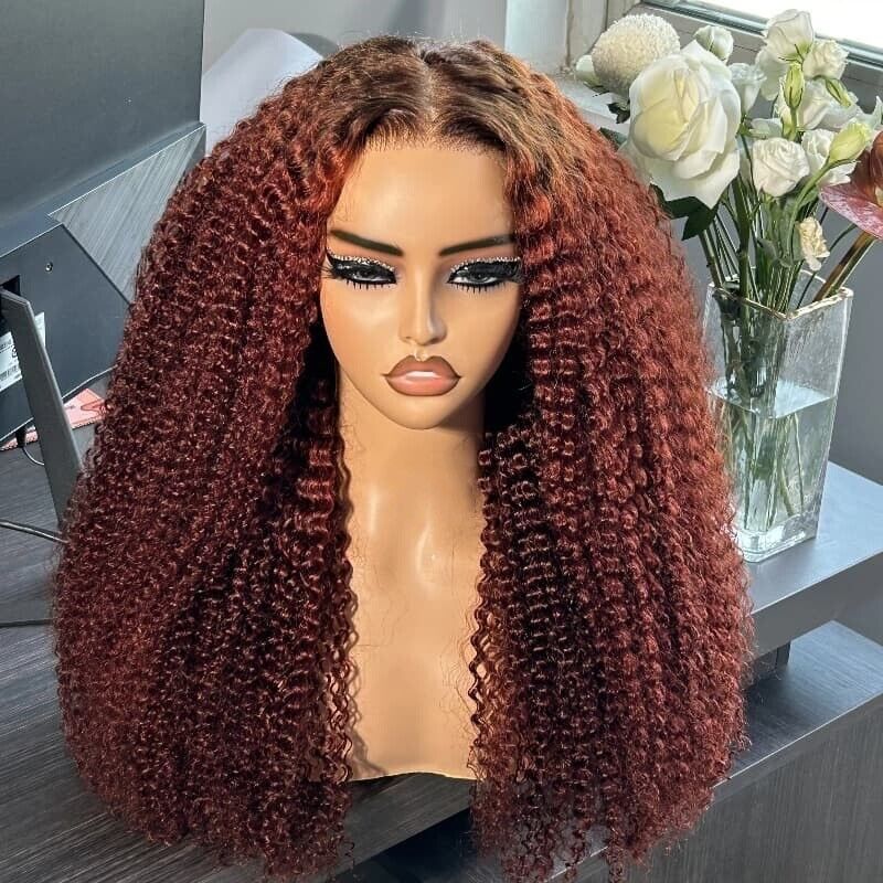 Human Hair Wigs Women Glueless Wear and Go Lace Front Afro Kinky UK Wig