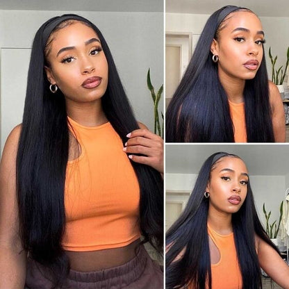 Headband Easy Wear and Go None Lace Front Wigs Kinky Straight Curly Wave
