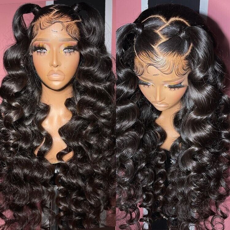 Human Hair Glueless Pre Styled Pre Cut Lace Ready To Go Wig Lose Wave Women Wigs