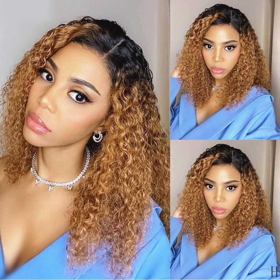 Human Hair Wigs Women Glueless Curly Wear and Go Lace Front Short Wig UK