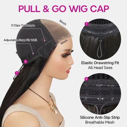 Pull & Go Glueless Wig Body Wave  Wig Invisi-String Pre-Everything 250%
