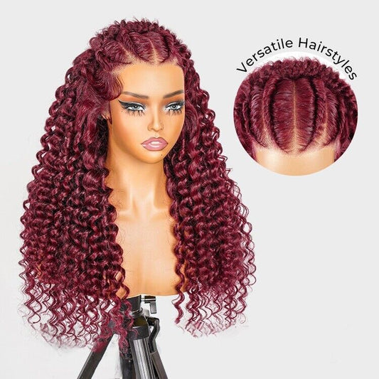 Glueless Ready To Wear Pre Styled Lace Front Human Hair Wigs Women Wig UK 99J