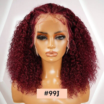 Women Human Hair Wigs Glueless Braided Full Lace Front Curly Short Long Wig UK