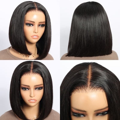 Human Hair Wig Wigs Glueless Women Wear & Go Lace Front Short Bob Wig UK