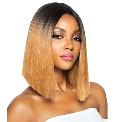 Human Hair Wigs Wig Glueless Women Lace Front Straight Short Bob UK Coloured