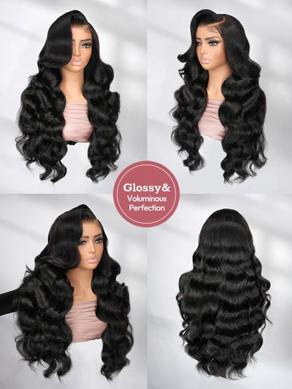 Pre Styled Undetectable Glueless Lace Wavy Human Hair 300% Full Density Wig