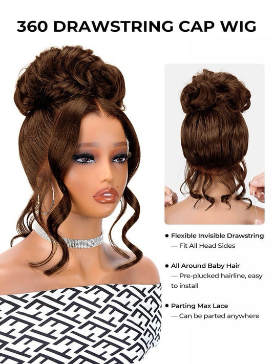 Glueless Ready To Wear 360 Lace Front Human Hair Wigs  Pre Styled Wig