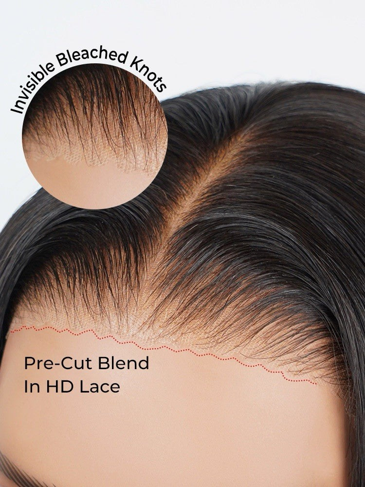 Glueless Salon Style-Glueless Bouncy Wavy Frontal Wig Side Part Ready To Go