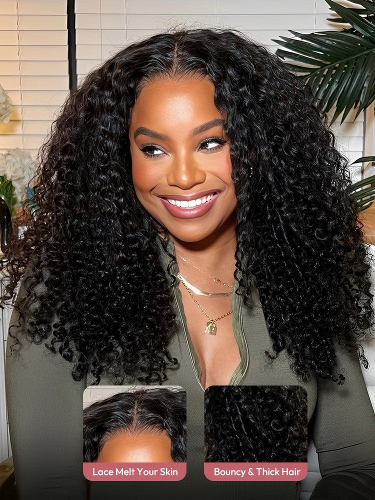 250% Density Glueless Burmese Curly Wave Pre-Plucked& Bleached Ready To Wear Wig