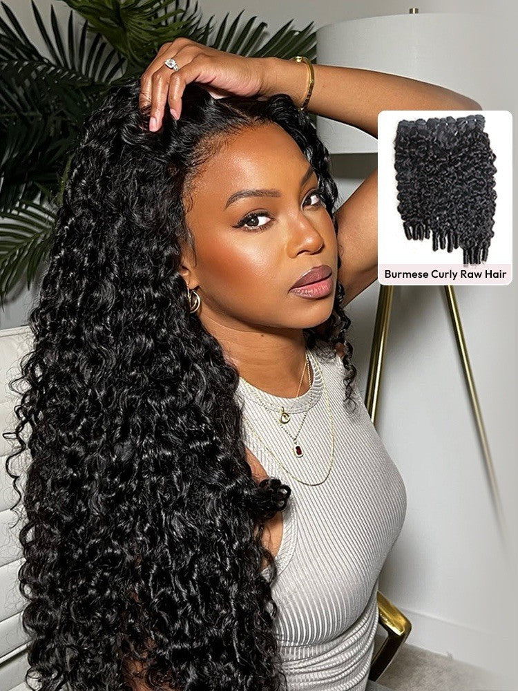 250% Density Glueless Burmese Curly Wave Pre-Plucked& Bleached Ready To Wear Wig