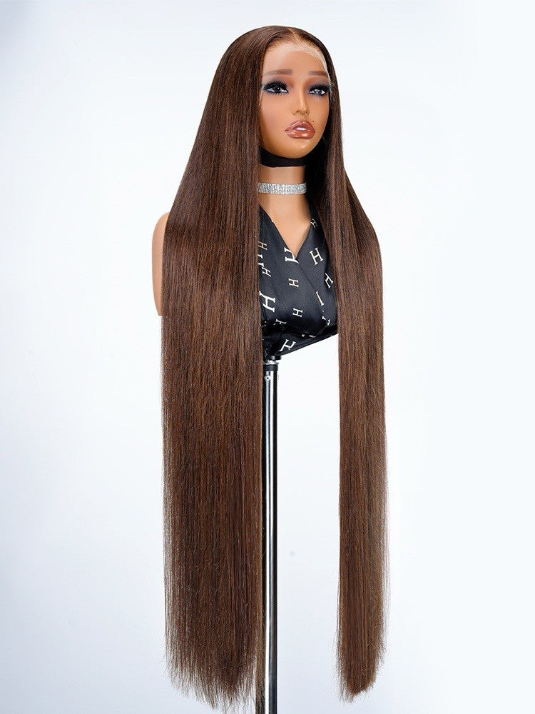 Super Long 50inch 300% Density Chocolate Brown 13x6 HD Lace Front Wig Human Hair