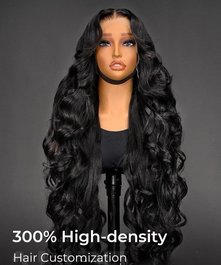 50inch Voluminous Layered Cut Ocean Wave HD Lace Wig Super Long Human Hair 300%