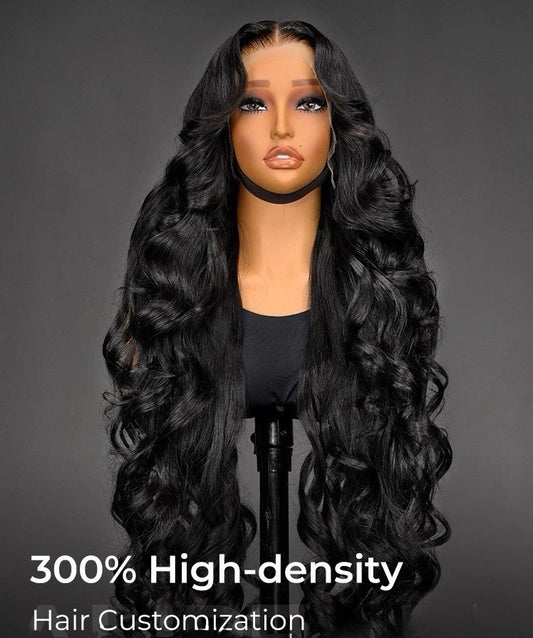 50inch Voluminous Layered Cut Ocean Wave HD Lace Wig Super Long Human Hair 300%