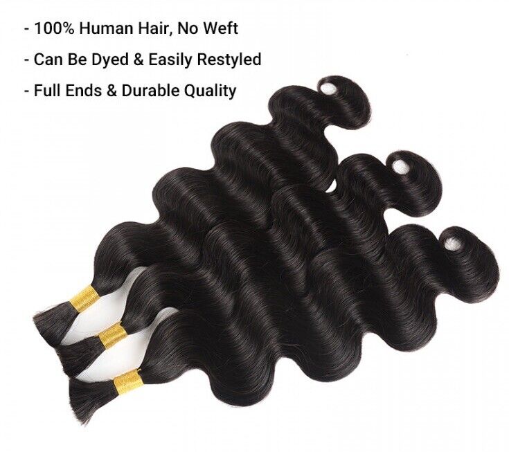 Curly Human Hair Bulk For Braiding Boho Braids Crochet Braid 2 Bundle Bulk Lot