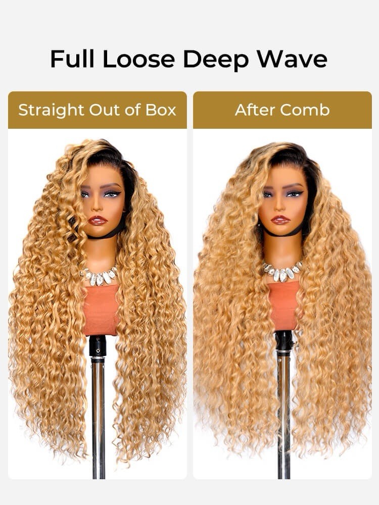 Celebrity Inspired-300% Density 30 Inch 13x5 HD Lace Ombre Loose Deep Wave Wig