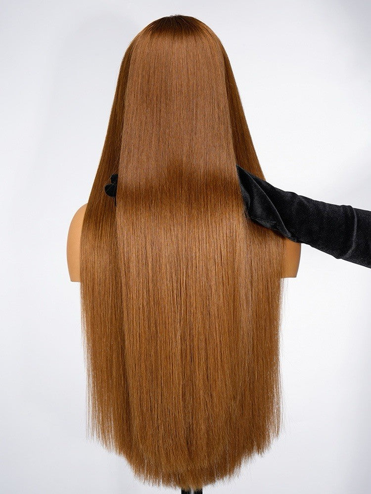 250% Density Widows Peak M Hairline Silky Straight Pre  Cut Lace Wig Glueless