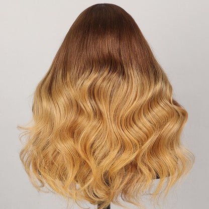 Human Hair Wigs Lace Front Honey Blond Body Wave Women Wig UK