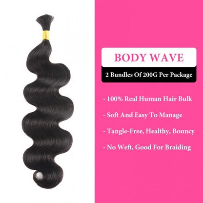 Curly Human Hair Bulk For Braiding Boho Braids Crochet Braid 2 Bundle Bulk Lot