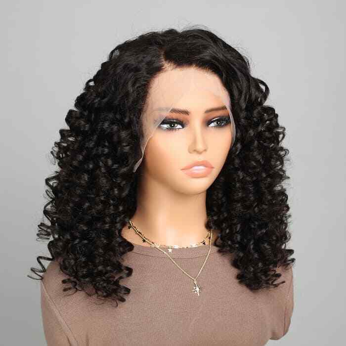 Women Human Hair Wig Glueless Funmi Spiral Curly Full Lace Front Long Wigs UK