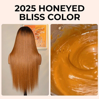 Honeyed Bliss Color Human Hair Wig Natural Hairline 13x6 Lace Front 250% Density