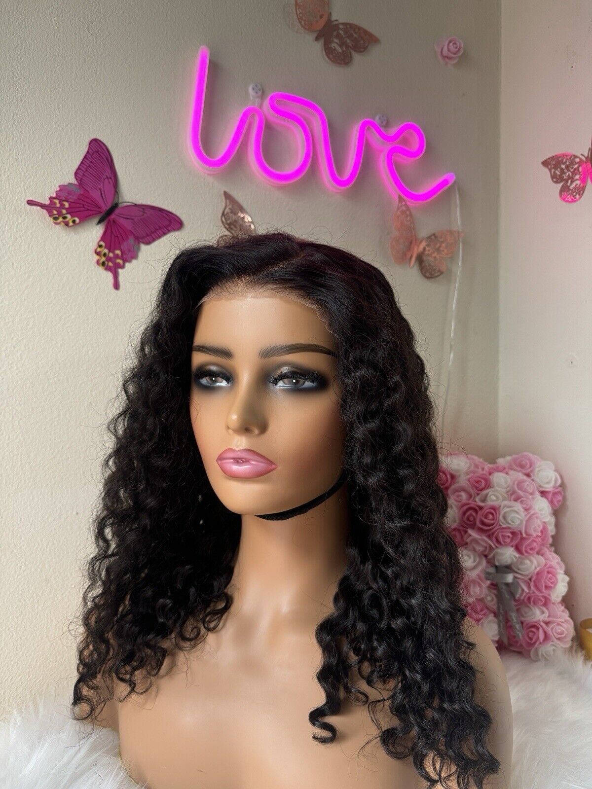 Human Hair Wigs Ready To Wear Glueless Pre Cut Lace Water Wave Curly Wig