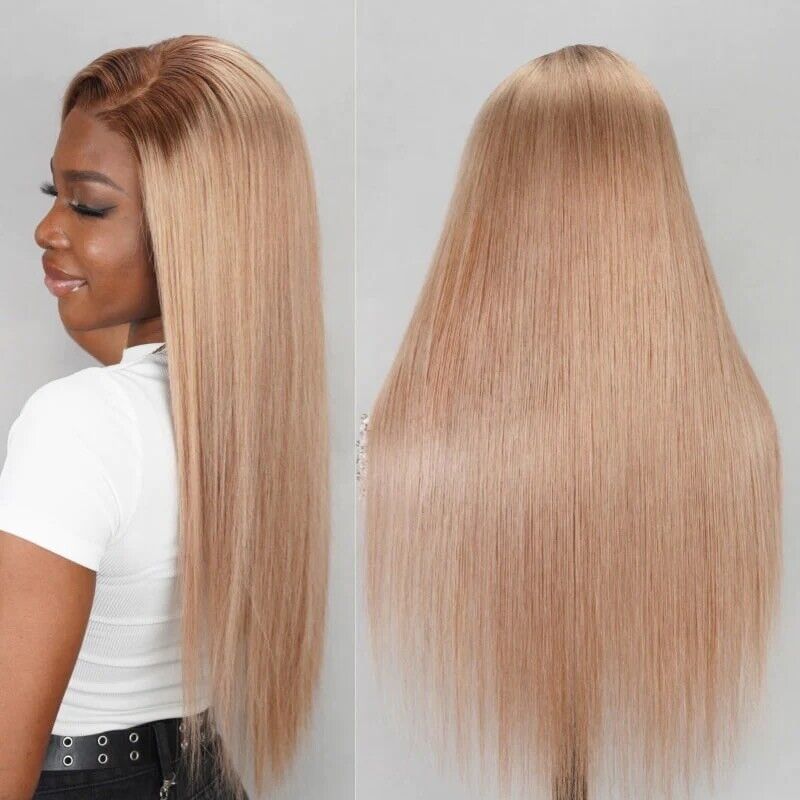 Human Hair Wigs Glueless Wear Go Women Pre-cut Lace Front Cozy Blonde Wig UK