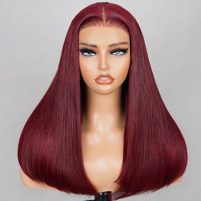 Human Hair Wigs Glueless Pre Cut Lace Front Straight Wear And Go Wig Women UK