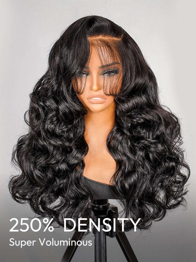 Pre Styled Side Part Loose Wave Glueless Layered Cut Wear And Go Human Hair Wig