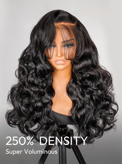 Pre Styled Side Part Loose Wave Glueless Layered Cut Wear And Go Human Hair Wig