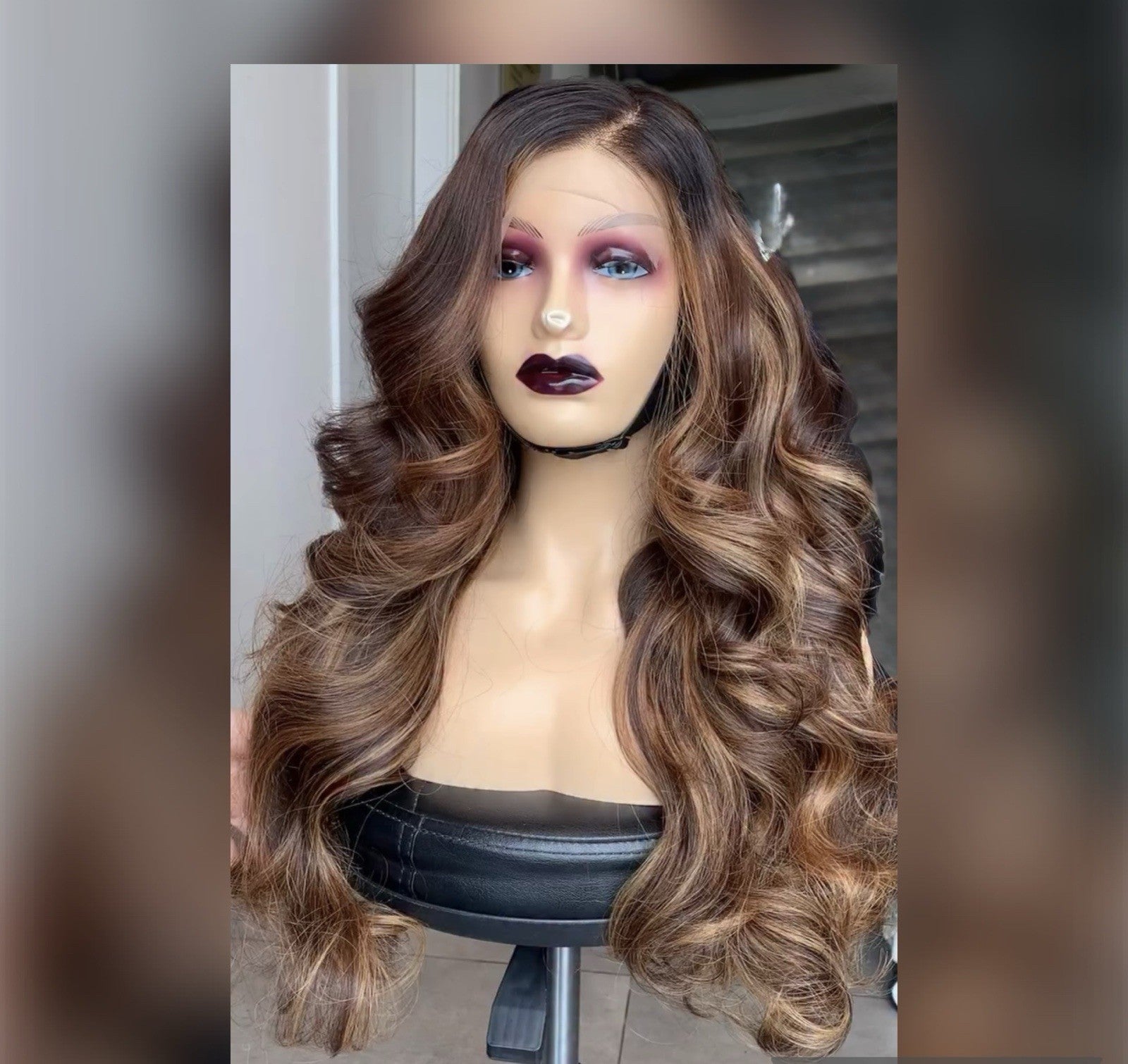 Raw Vietnamese SDD Bouncy Curly Glueless Lace Front Wig 400% Density 30inch Wig