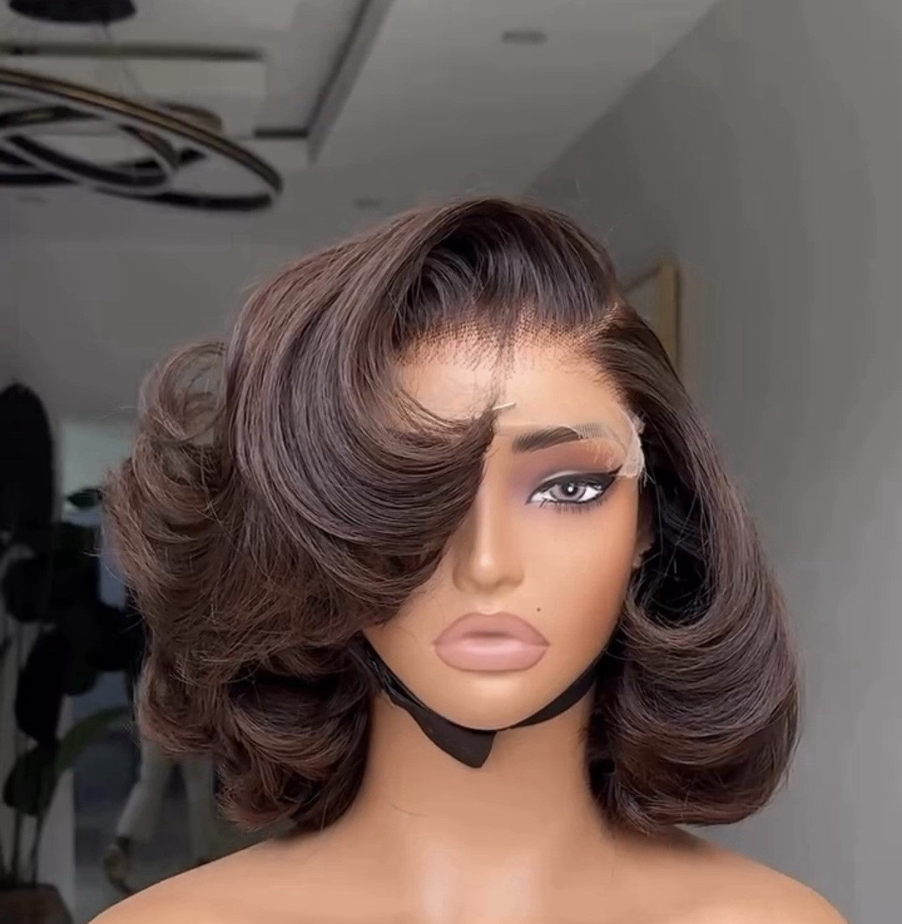 Raw Vietnamese SDD Layered Cut Lace Front Glueless Bob Wig 400% Full Density