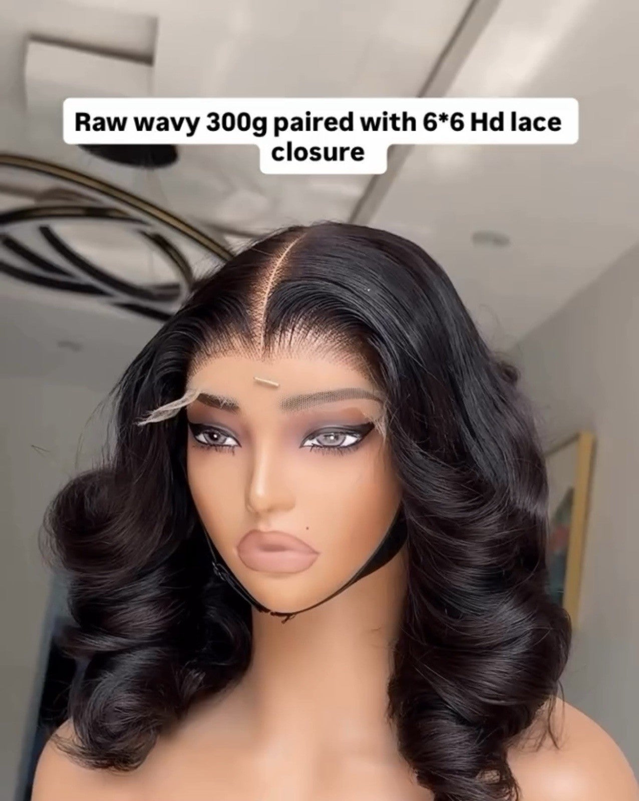 Raw Vietnamese SDD Bouncy Curly Glueless Lace Front Wig 300% Density Wig