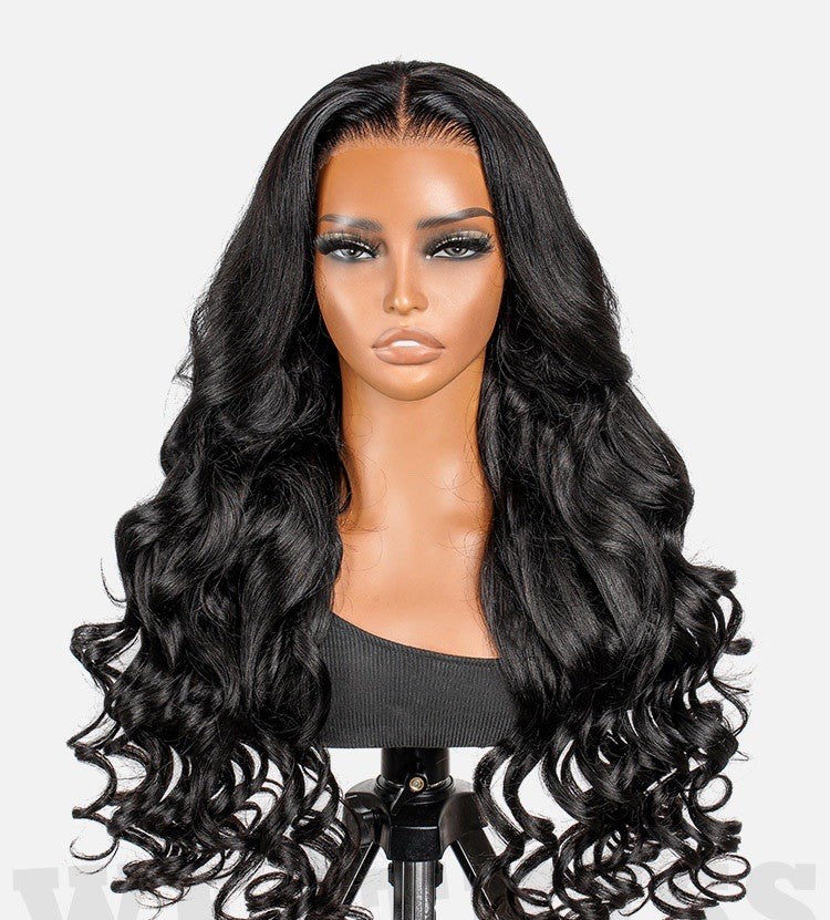 250% Density Glueless Ocean Wave Wig 13x4 Lace Frontal Pre-Plucked & Bleached