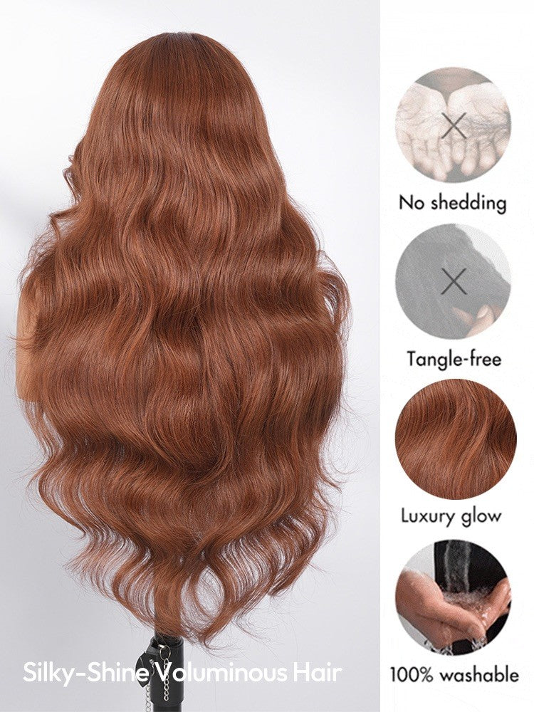 Pre Styled Layered Cut Loose Wave Caramel Brown Glueless Wig 250% Density 