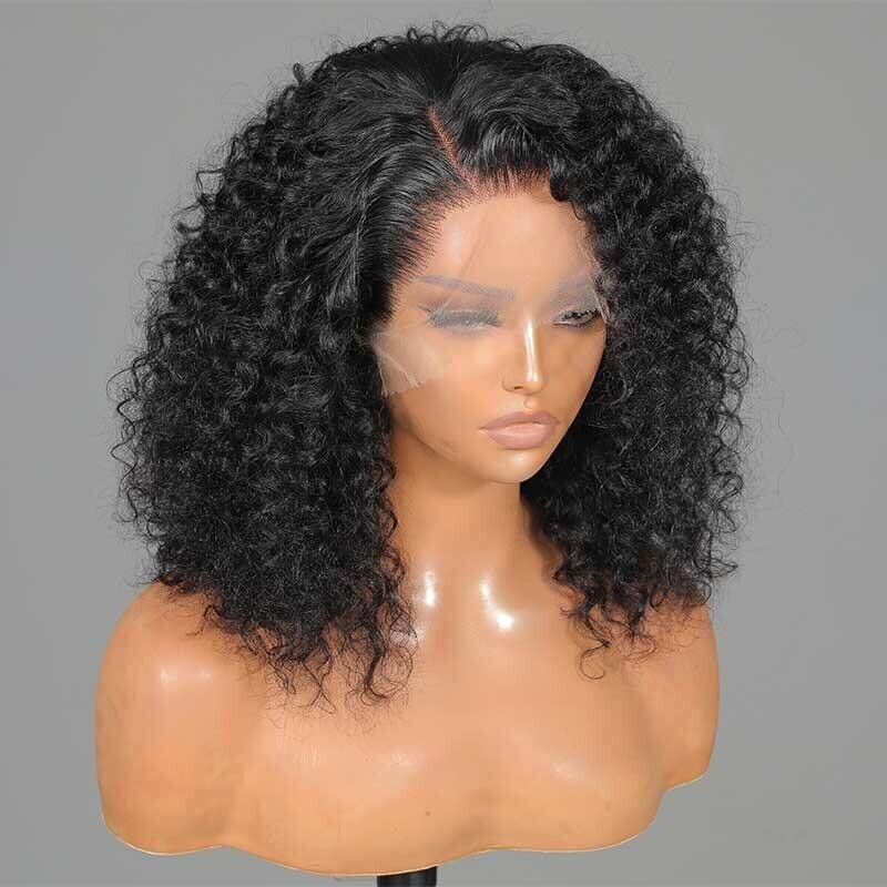 Human Hair Wigs Women Glueless Curly Wear and Go Lace Front Short Wig UK